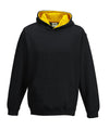 AWDis JH03J Kids varsity hoodie - Jet Black/Gold