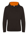 AWDis JH03J Kids varsity hoodie - Jet Black/Orange Crush