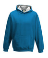 AWDis JH03J Kids varsity hoodie - Sapphire Blue/Heather Grey