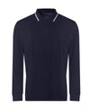AWDis JP103 Long sleeve tipped 100 polo - Oxford Navy/White