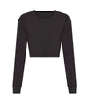 AWDis JT016 Women's long sleeve cropped T - Heather Black