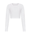 AWDis JT016 Women's long sleeve cropped T - Solid White