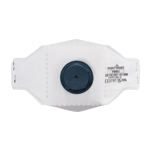 Portwest P291 - EAGLE FFP2 Valved Dolomite Fold Flat Respirator (Pk10)