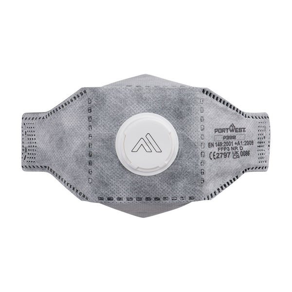 Portwest P392 - EAGLE FFP3 Valved Carbon Fold Flat Respirator (Pk10)