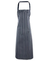 Premier PR110 - Striped Bib Apron — Navy / White