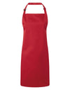 PREMIER PR150 - COLOURED BIB APRON — Red