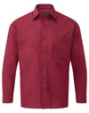 Premier PR200 - Long Sleeve Polin Shirt — Burgundy