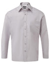 Premier PR200 - Long Sleeve Polin Shirt — Silver