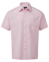 Premier PR202 - Short Sleeve Poplin Shirt — Pink
