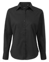 Premier PR300 - Ladies Poplin Long Sleeved Blouse — Black