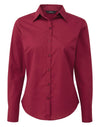 Premier PR300 - Ladies Poplin Long Sleeved Blouse — Burgundy