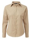 Premier PR300 - Ladies Poplin Long Sleeved Blouse — Khaki