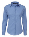 Premier PR300 - Ladies Poplin Long Sleeved Blouse — Mid Blue