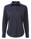 Premier PR300 - Ladies Poplin Long Sleeved Blouse — Navy Blue
