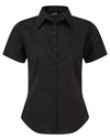 Premier PR302 - Ladies Poplin Short Sleeved Blouse — Black