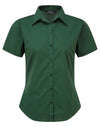 Premier PR302 - Ladies Poplin Short Sleeved Blouse — Bottle Green