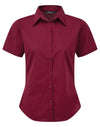 Premier PR302 - Ladies Poplin Short Sleeved Blouse — Burgundy