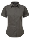 Premier PR302 - Ladies Poplin Short Sleeved Blouse — Dark Grey