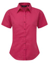 Premier PR302 - Ladies Poplin Short Sleeved Blouse — Hot Pink