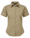 Premier PR302 - Ladies Poplin Short Sleeved Blouse — Khaki