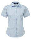 Premier PR302 - Ladies Poplin Short Sleeved Blouse — Light Blue