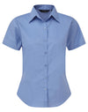 Premier PR302 - Ladies Poplin Short Sleeved Blouse — Mid Blue