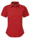 Premier PR302 - Ladies Poplin Short Sleeved Blouse — Red