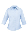 Premier PR305 - Ladies Short Sleeve Poplin Blouse — Light Blue