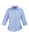 Premier PR305 - Ladies Short Sleeve Poplin Blouse — Mid Blue