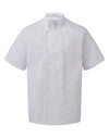 Premier PR664 - Studded Front Short Sleeve Chef's Jacket — White