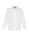 Premier PR665 - Studded Front Long Sleeve Chef's Jacket — White