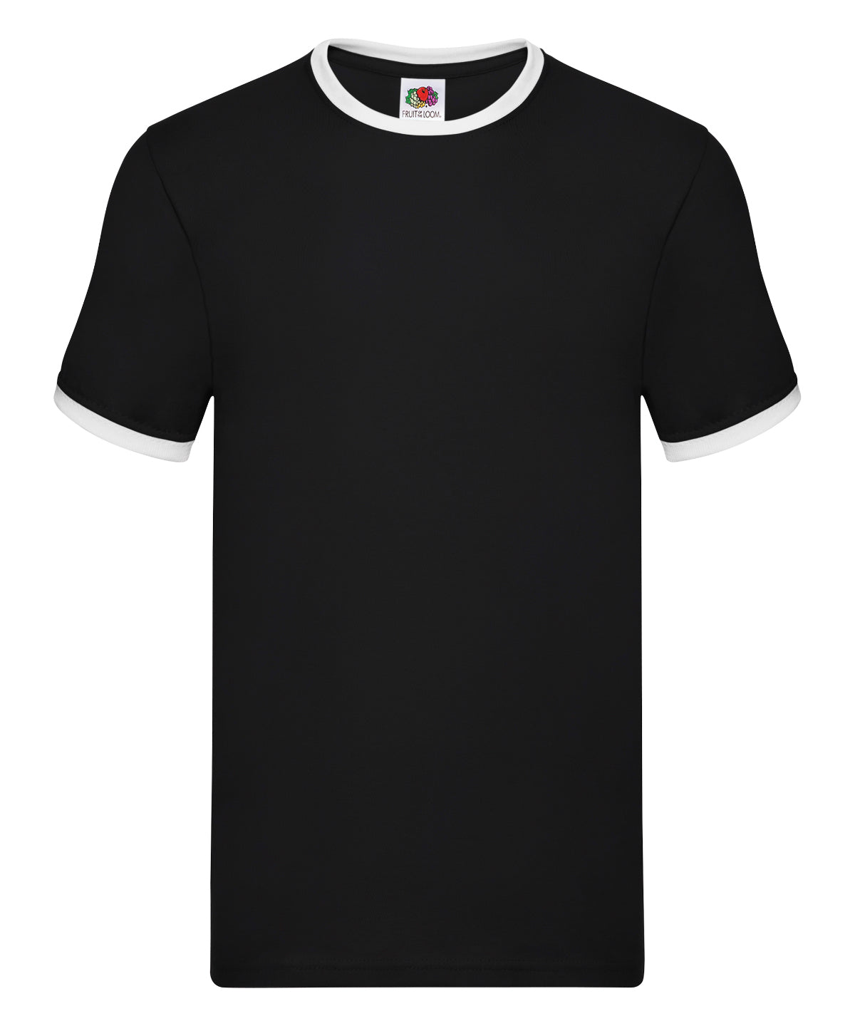 Fruit of the Loom SS168 Ringer T — Black/White