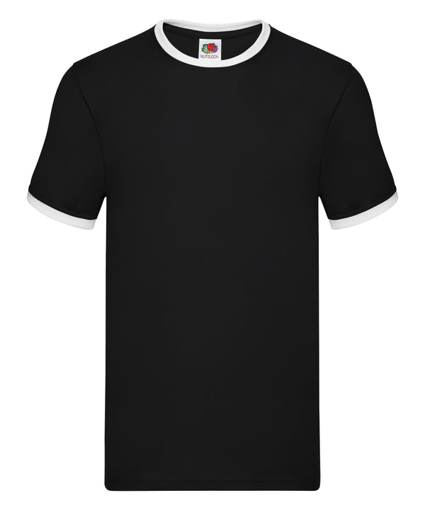 Fruit of the Loom SS168 Ringer T — Black/White