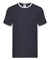 Fruit of the Loom SS168 Ringer T — Navy/White