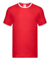 Fruit of the Loom SS168 Ringer T — Red/White