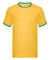 Fruit of the Loom SS168 Ringer T — Sunflower/Kelly Green