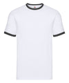 Fruit of the Loom SS168 Ringer T — White/Black