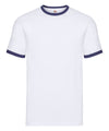 Fruit of the Loom SS168 Ringer T — White/Navy