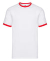 Fruit of the Loom SS168 Ringer T — White/Red