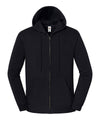 Fruit of the Loom SS443 Iconic premium hooded sweat jacket — Black
