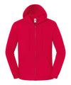 Fruit of the Loom SS443 Iconic premium hooded sweat jacket — Red