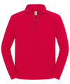 Fruit of the Loom SS444 Iconic premium zip-neck sweat — Red