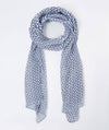 Disley Patterned Scarf — Navy/White