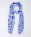 Disley Patterned Scarf — Cobalt/White