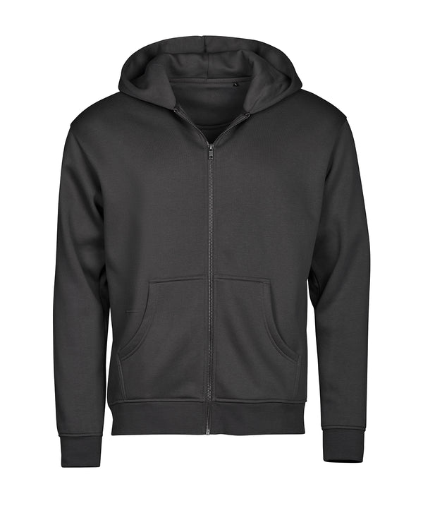 TEE JAYS TJ014 UNLABELED hooded full-zip sweatshirt (5154) - Black