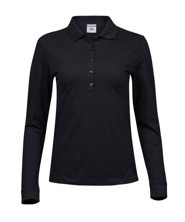 TEE JAYS TJ029 Women’s luxury stretch long sleeve polo (146) - Black