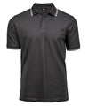 TEE JAYS TJ032 Luxury stripe stretch polo (1407) - Dark Grey/White