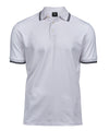 TEE JAYS TJ032 Luxury stripe stretch polo (1407) - White/Navy