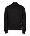 TEE JAYS TJ058 Ribbed interlock half-zip (5506) - Black