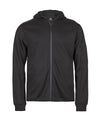 TEE JAYS TJ067 Athletic hooded full-zip sweatshirt (5706) - Black